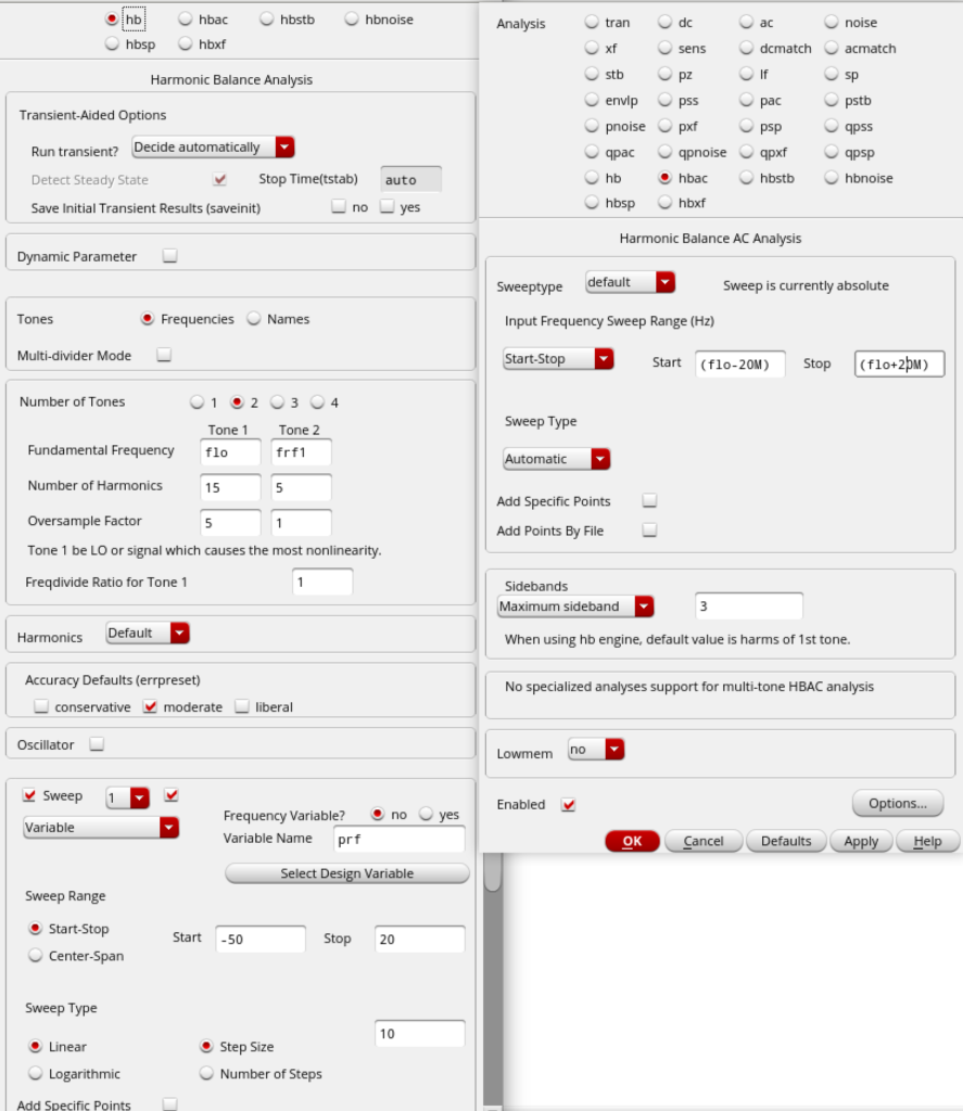 Blocker 1dB 压缩点仿真设置方法